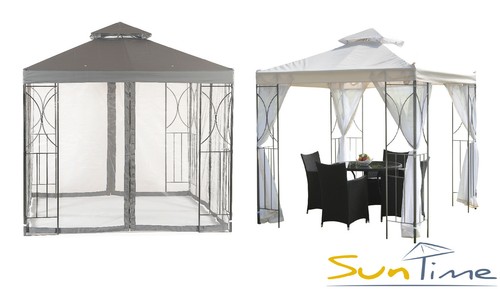 Gazebo garden metal grey - gazebo, 2.5m