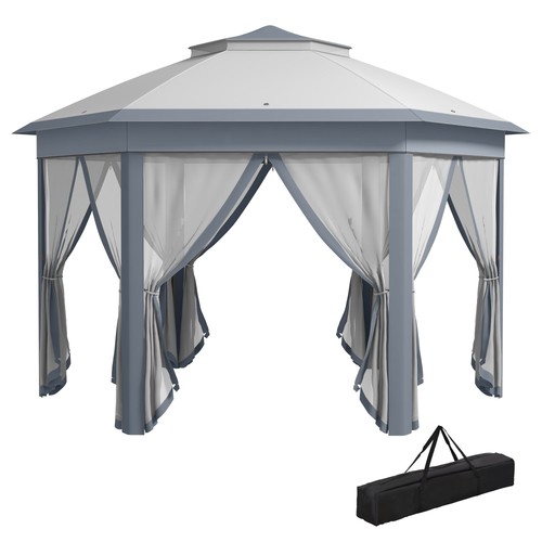 Outsunny 3x4m hexagon gazebo - 3x4m,